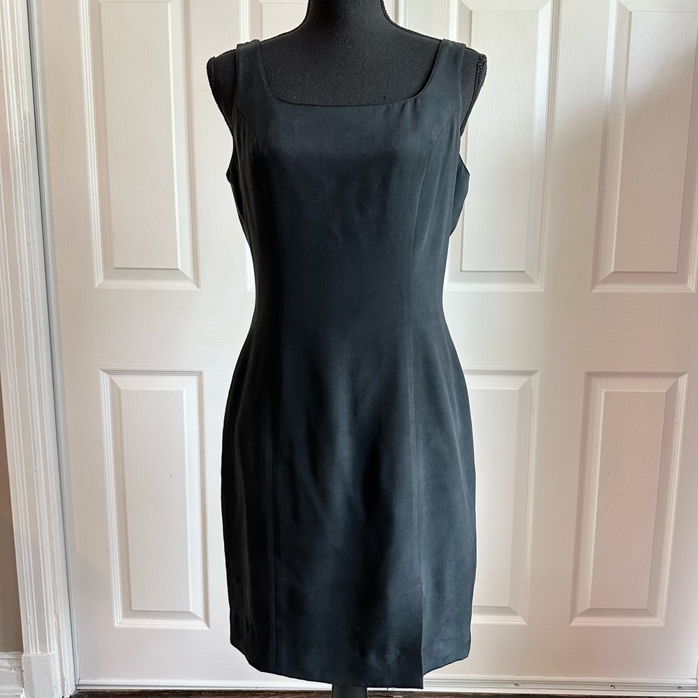 Hugo Buscati Black Silk Cocktail Dress Circa 1990’s